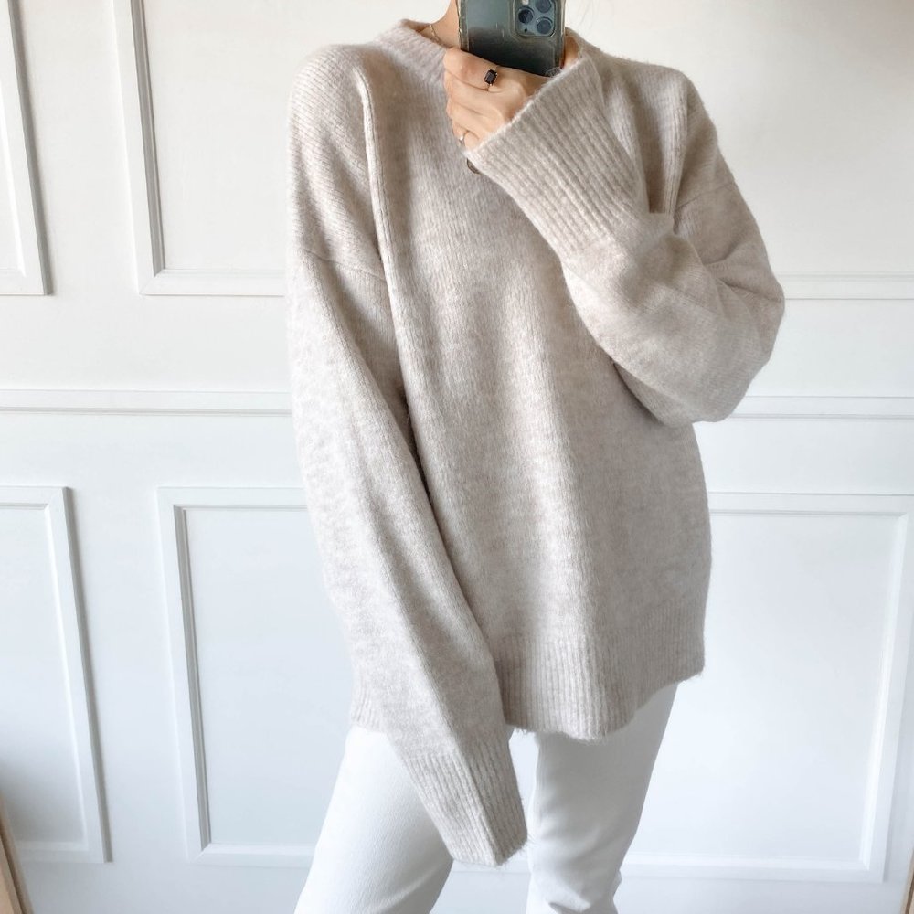 (✨LAST ONE✨) Thick Sweater Wool/Mohair Cream - Picture 4 of 15